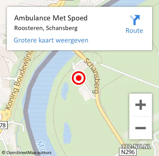 Locatie op kaart van de 112 melding: Ambulance Met Spoed Naar Roosteren, Schansberg op 28 oktober 2013 20:32