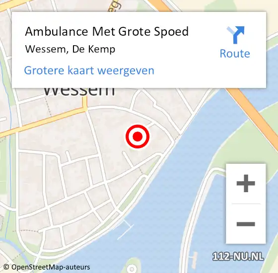 Locatie op kaart van de 112 melding: Ambulance Met Grote Spoed Naar Wessem, De Kemp op 5 februari 2015 00:23