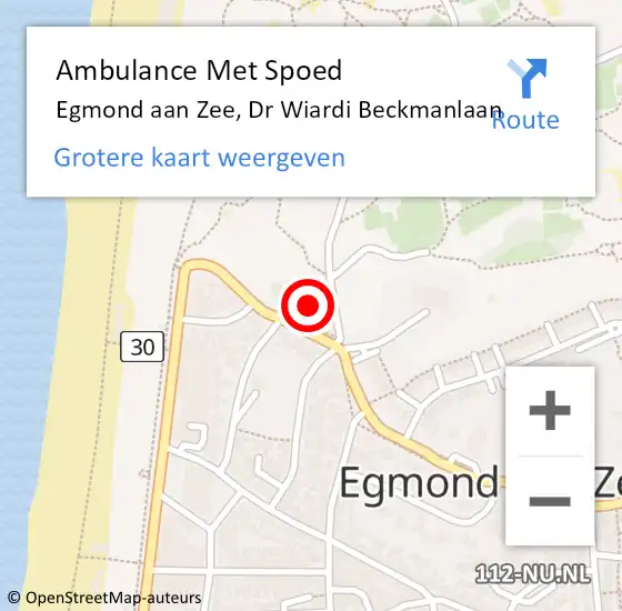 Locatie op kaart van de 112 melding: Ambulance Met Spoed Naar Egmond aan Zee, Dr Wiardi Beckmanlaan op 5 februari 2015 00:57