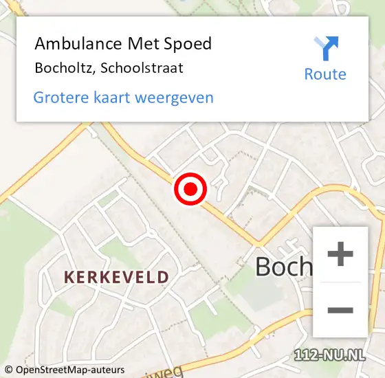 Locatie op kaart van de 112 melding: Ambulance Met Spoed Naar Bocholtz, Schoolstraat op 5 februari 2015 01:14