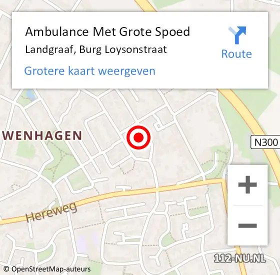 Locatie op kaart van de 112 melding: Ambulance Met Grote Spoed Naar Landgraaf, Burg Loysonstraat op 5 februari 2015 01:34