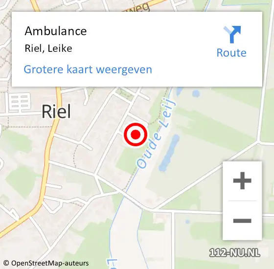 Locatie op kaart van de 112 melding: Ambulance Riel, Leike op 5 februari 2015 03:05