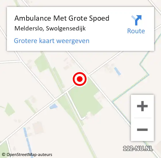 Locatie op kaart van de 112 melding: Ambulance Met Grote Spoed Naar Melderslo, Swolgensedijk op 5 februari 2015 03:07