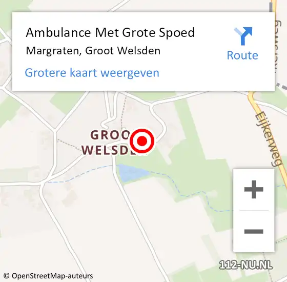 Locatie op kaart van de 112 melding: Ambulance Met Grote Spoed Naar Margraten, Groot Welsden op 5 februari 2015 03:44