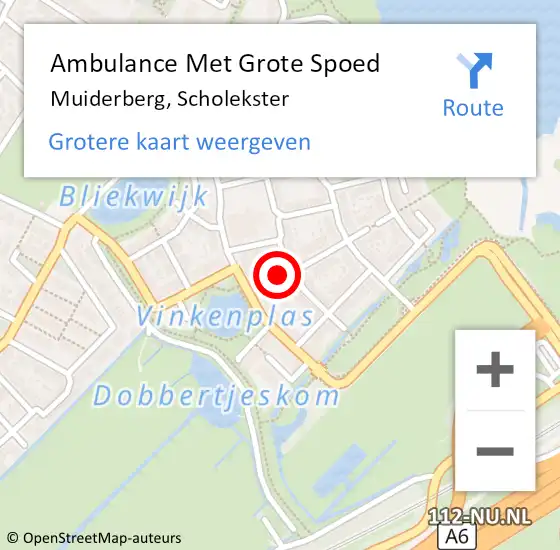 Locatie op kaart van de 112 melding: Ambulance Met Grote Spoed Naar Muiderberg, Scholekster op 5 februari 2015 04:18