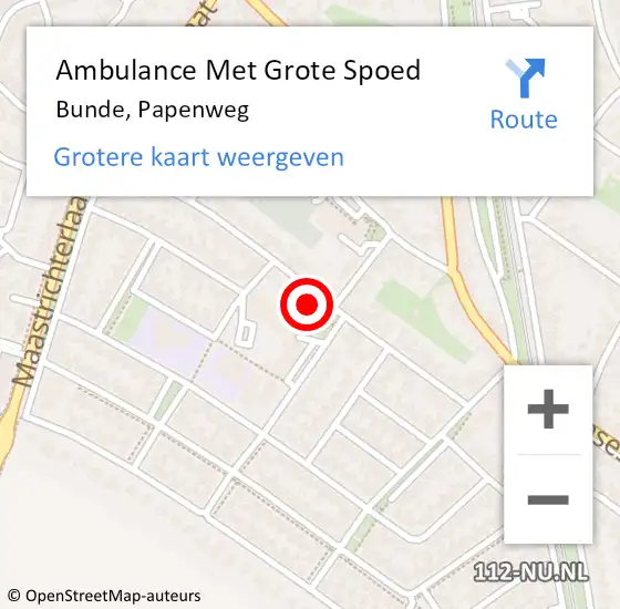 Locatie op kaart van de 112 melding: Ambulance Met Grote Spoed Naar Bunde, Papenweg op 5 februari 2015 06:31