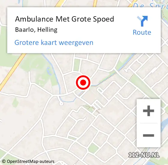 Locatie op kaart van de 112 melding: Ambulance Met Grote Spoed Naar Baarlo, Helling op 5 februari 2015 07:32