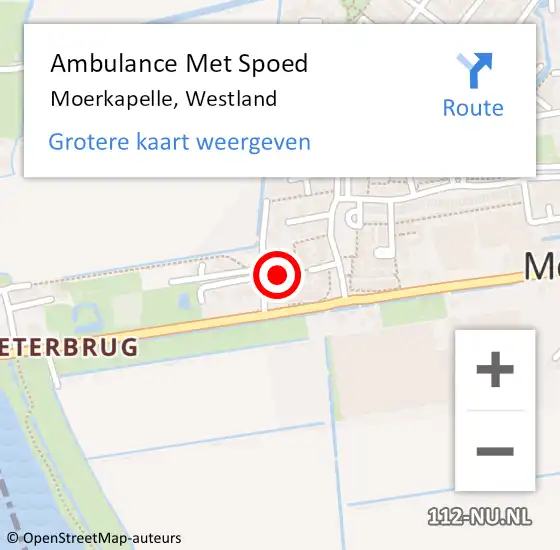 Locatie op kaart van de 112 melding: Ambulance Met Spoed Naar Moerkapelle, Westland op 5 februari 2015 08:42