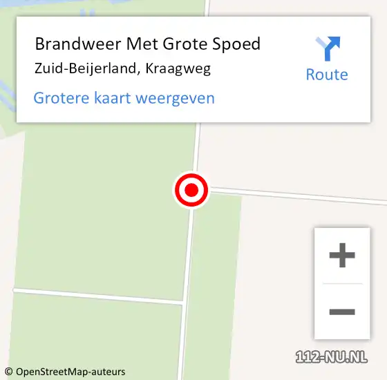 Locatie op kaart van de 112 melding: Brandweer Met Grote Spoed Naar Zuid-Beijerland, Kraagweg op 5 februari 2015 08:43