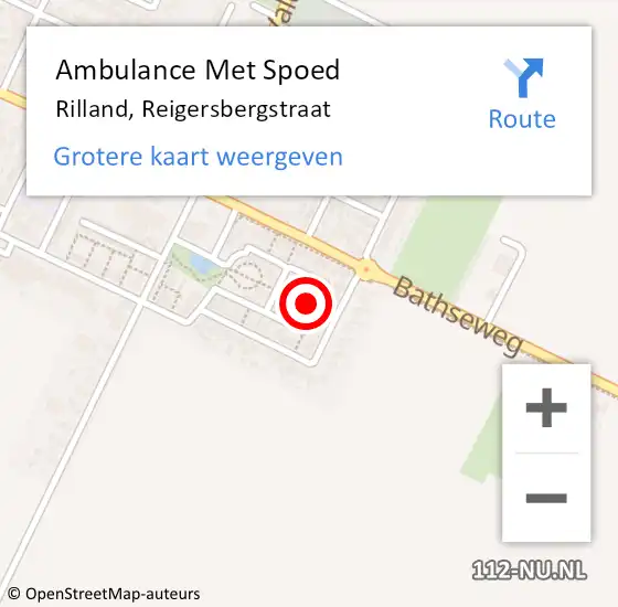 Locatie op kaart van de 112 melding: Ambulance Met Spoed Naar Rilland, Reigersbergstraat op 5 februari 2015 08:45