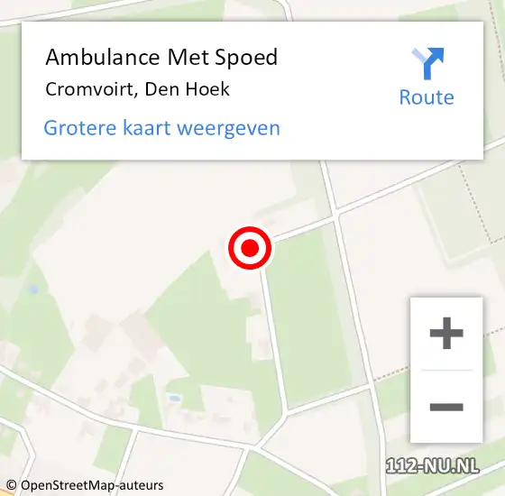 Locatie op kaart van de 112 melding: Ambulance Met Spoed Naar Cromvoirt, Den Hoek op 5 februari 2015 08:59