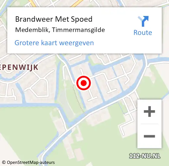 Locatie op kaart van de 112 melding: Brandweer Met Spoed Naar Medemblik, Timmermansgilde op 28 oktober 2013 21:06