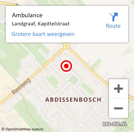 Locatie op kaart van de 112 melding: Ambulance Landgraaf, Kapittelstraat op 5 februari 2015 09:40