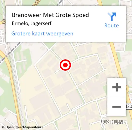 Locatie op kaart van de 112 melding: Brandweer Met Grote Spoed Naar Ermelo, Jagerserf op 5 februari 2015 10:57