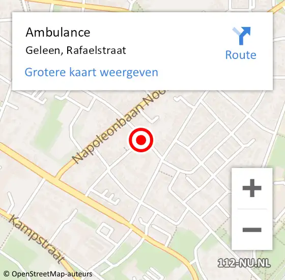 Locatie op kaart van de 112 melding: Ambulance Geleen, Rafaelstraat op 5 februari 2015 11:02