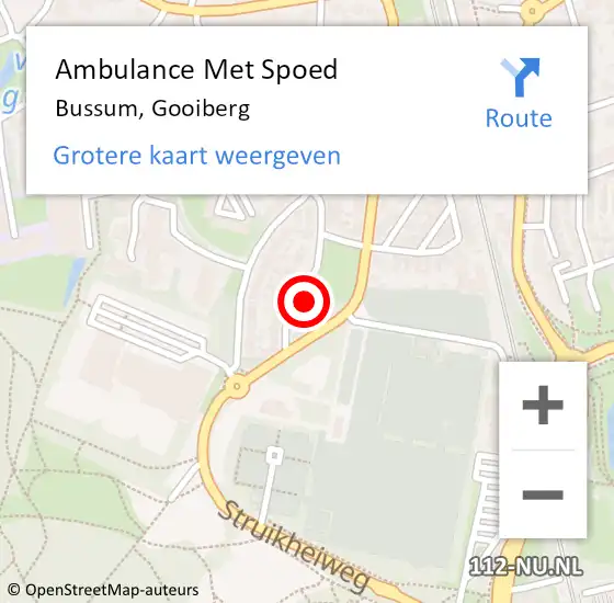 Locatie op kaart van de 112 melding: Ambulance Met Spoed Naar Bussum, Gooiberg op 5 februari 2015 11:08