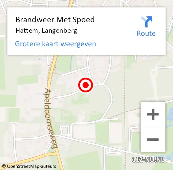 Locatie op kaart van de 112 melding: Brandweer Met Spoed Naar Hattem, Langenberg op 28 oktober 2013 21:47