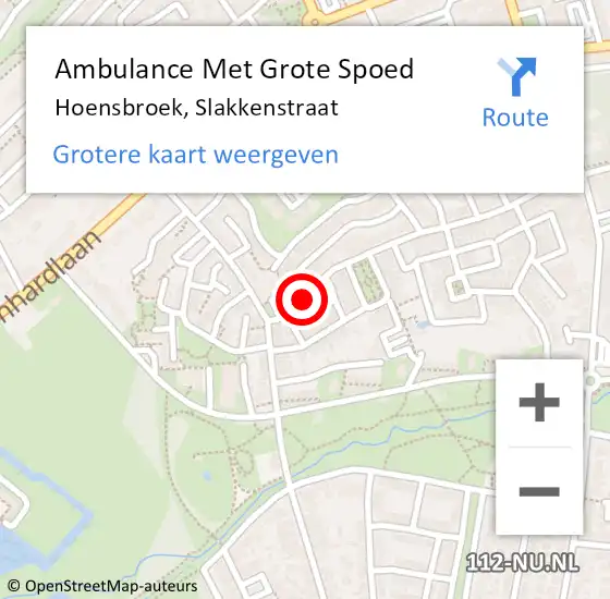 Locatie op kaart van de 112 melding: Ambulance Met Grote Spoed Naar Hoensbroek, Slakkenstraat op 5 februari 2015 12:49