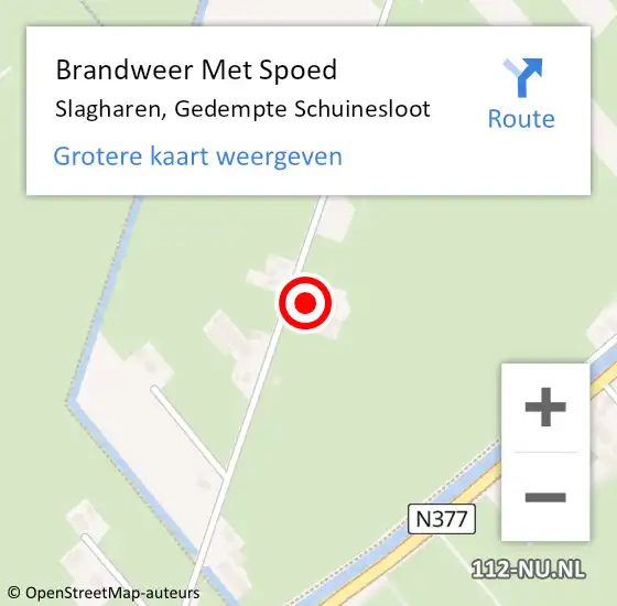 Locatie op kaart van de 112 melding: Brandweer Met Spoed Naar Slagharen, Gedempte Schuinesloot op 28 oktober 2013 21:52