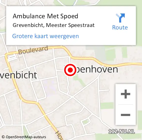 Locatie op kaart van de 112 melding: Ambulance Met Spoed Naar Grevenbicht, Meester Speestraat op 5 februari 2015 13:45