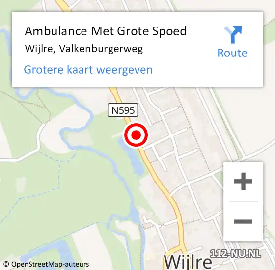 Locatie op kaart van de 112 melding: Ambulance Met Grote Spoed Naar Wijlre, Valkenburgerweg op 5 februari 2015 14:00