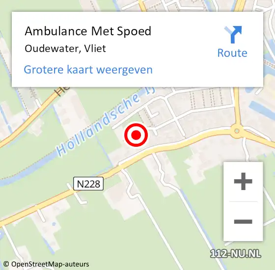 Locatie op kaart van de 112 melding: Ambulance Met Spoed Naar Oudewater, Vliet op 5 februari 2015 14:11