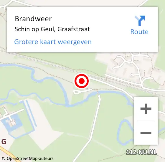 Locatie op kaart van de 112 melding: Brandweer Schin op Geul, Graafstraat op 5 februari 2015 14:20