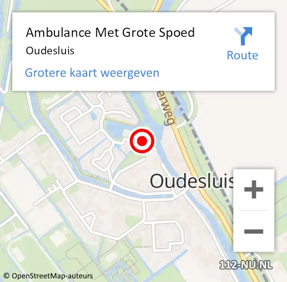 Locatie op kaart van de 112 melding: Ambulance Met Grote Spoed Naar Oudesluis op 5 februari 2015 14:41