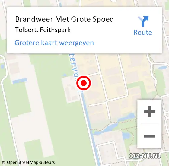 Locatie op kaart van de 112 melding: Brandweer Met Grote Spoed Naar Tolbert, Feithspark op 5 februari 2015 15:52