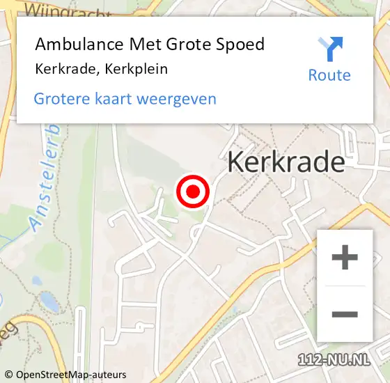 Locatie op kaart van de 112 melding: Ambulance Met Grote Spoed Naar Kerkrade, Kerkplein op 5 februari 2015 16:09