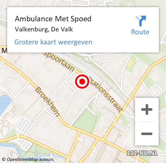 Locatie op kaart van de 112 melding: Ambulance Met Spoed Naar Valkenburg, De Valk op 5 februari 2015 16:18