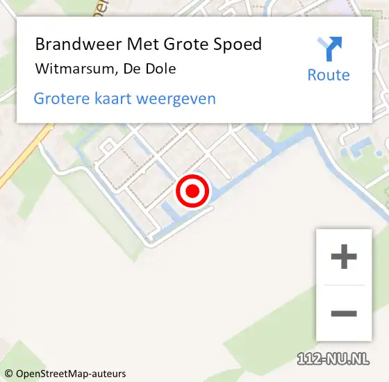 Locatie op kaart van de 112 melding: Brandweer Met Grote Spoed Naar Witmarsum, De Dole op 5 februari 2015 16:37