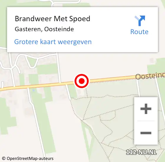 Locatie op kaart van de 112 melding: Brandweer Met Spoed Naar Gasteren, Oosteinde op 28 oktober 2013 22:57