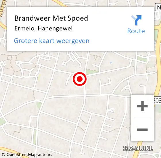 Locatie op kaart van de 112 melding: Brandweer Met Spoed Naar Ermelo, Hanengewei op 5 februari 2015 19:34