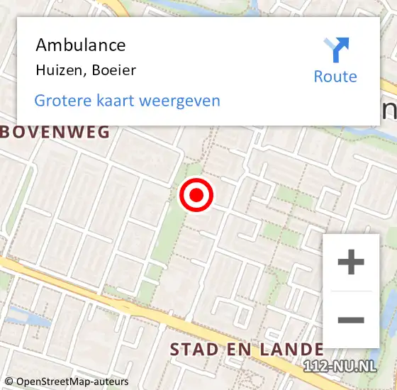 Locatie op kaart van de 112 melding: Ambulance Huizen, Boeier op 5 februari 2015 19:58