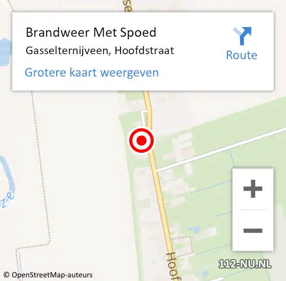 Locatie op kaart van de 112 melding: Brandweer Met Spoed Naar Gasselternijveen, Hoofdstraat op 28 oktober 2013 23:06