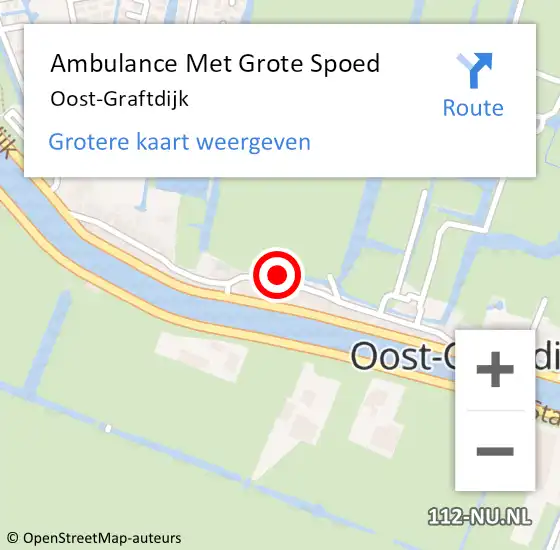 Locatie op kaart van de 112 melding: Ambulance Met Grote Spoed Naar Oost-Graftdijk op 5 februari 2015 20:36