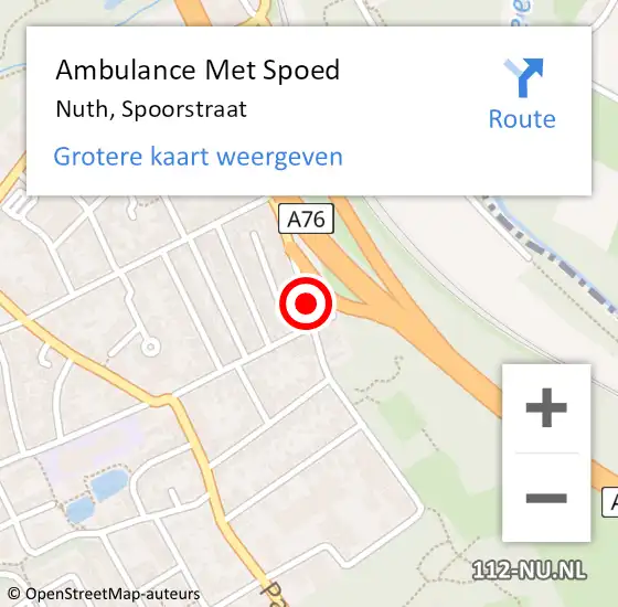 Locatie op kaart van de 112 melding: Ambulance Met Spoed Naar Nuth, Spoorstraat op 5 februari 2015 21:21