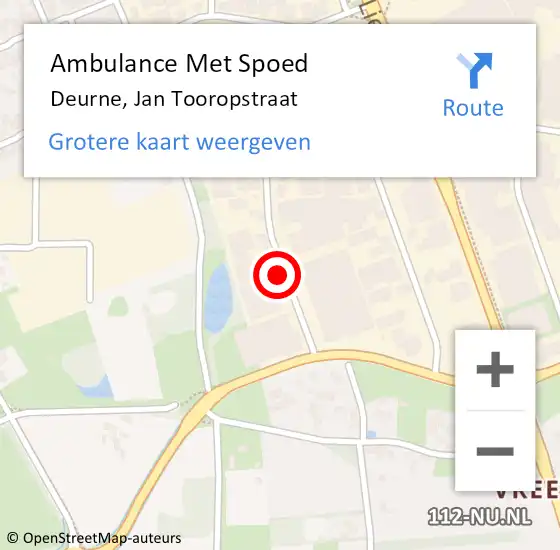 Locatie op kaart van de 112 melding: Ambulance Met Spoed Naar Deurne, Jan Tooropstraat op 5 februari 2015 21:38