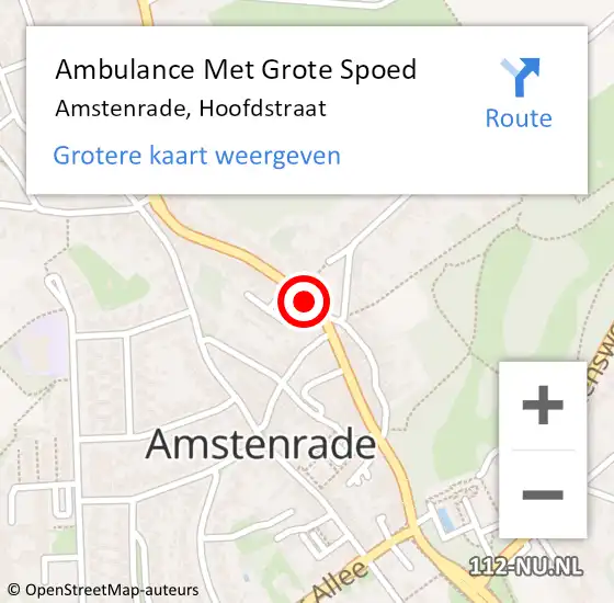 Locatie op kaart van de 112 melding: Ambulance Met Grote Spoed Naar Amstenrade, Hoofdstraat op 5 februari 2015 23:32