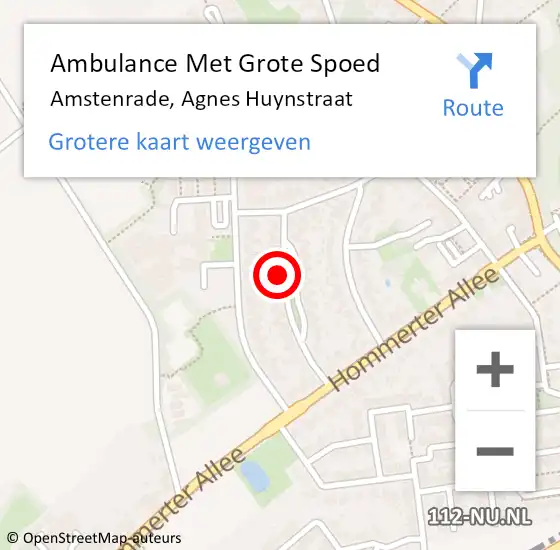Locatie op kaart van de 112 melding: Ambulance Met Grote Spoed Naar Amstenrade, Agnes Huynstraat op 6 februari 2015 00:57