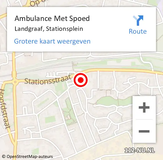 Locatie op kaart van de 112 melding: Ambulance Met Spoed Naar Landgraaf, Stationsplein op 6 februari 2015 01:23