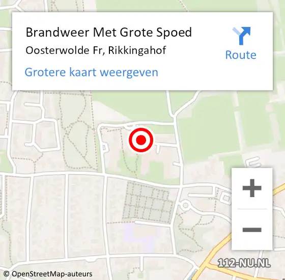 Locatie op kaart van de 112 melding: Brandweer Met Grote Spoed Naar Oosterwolde Fr, Rikkingahof op 6 februari 2015 01:44