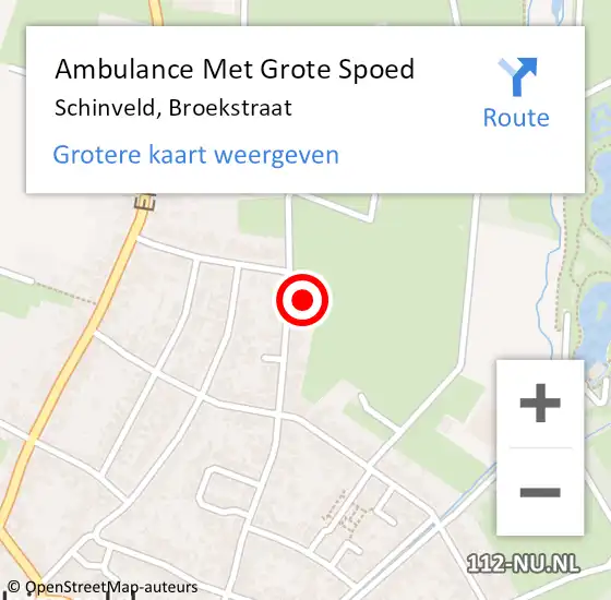 Locatie op kaart van de 112 melding: Ambulance Met Grote Spoed Naar Schinveld, Broekstraat op 6 februari 2015 02:15