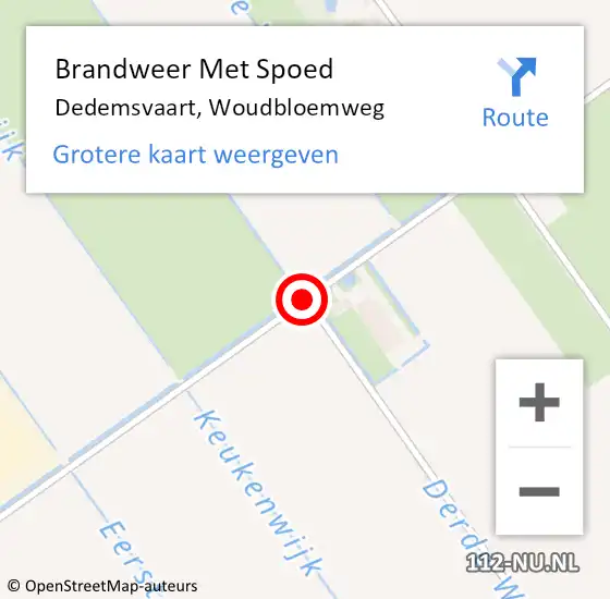 Locatie op kaart van de 112 melding: Brandweer Met Spoed Naar Dedemsvaart, Woudbloemweg op 28 oktober 2013 23:58