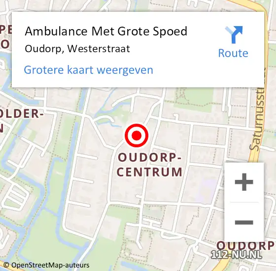 Locatie op kaart van de 112 melding: Ambulance Met Grote Spoed Naar Oudorp, Westerstraat op 6 februari 2015 07:29