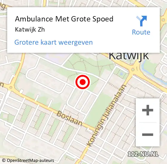 Locatie op kaart van de 112 melding: Ambulance Met Grote Spoed Naar Katwijk, Bar S d L Wyborghstr op 6 februari 2015 10:18