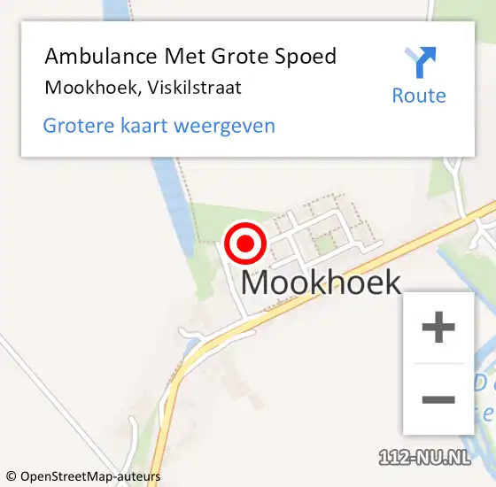 Locatie op kaart van de 112 melding: Ambulance Met Grote Spoed Naar Mookhoek, Viskilstraat op 6 februari 2015 11:45