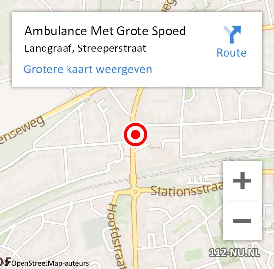 Locatie op kaart van de 112 melding: Ambulance Met Grote Spoed Naar Landgraaf, Streeperstraat op 6 februari 2015 12:52