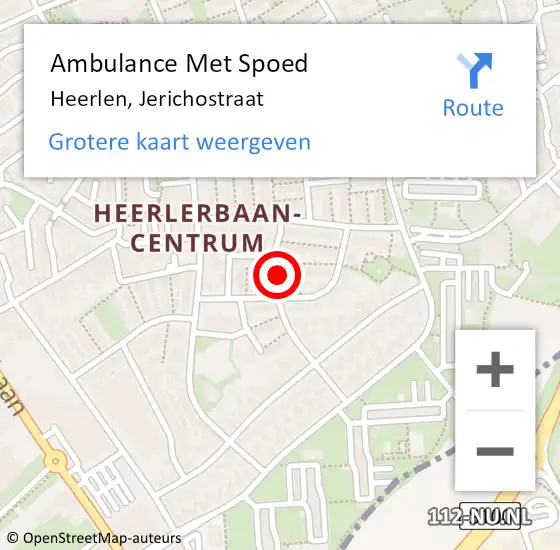 Locatie op kaart van de 112 melding: Ambulance Met Spoed Naar Heerlen, Jerichostraat op 6 februari 2015 13:12